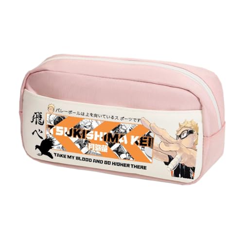Shoyo Hinata Anime Federmäppchen Cartoon Tobio Kageyama/Kuroo Tetsurou Federmäppchen Reißverschluss Federmäppchen Student Schreibwaren Tasche Aufbewahrung Kosmetiktaschen, Typ 4, 23*10*12cm von Ciyoulio