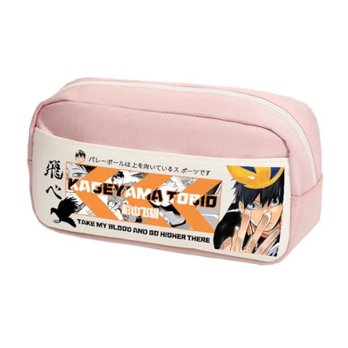 Shoyo Hinata Anime Federmäppchen Cartoon Tobio Kageyama/Kuroo Tetsurou Federmäppchen Reißverschluss Federmäppchen Student Schreibwaren Tasche Aufbewahrung Kosmetiktaschen, Typ 5, 23*10*12cm von Ciyoulio