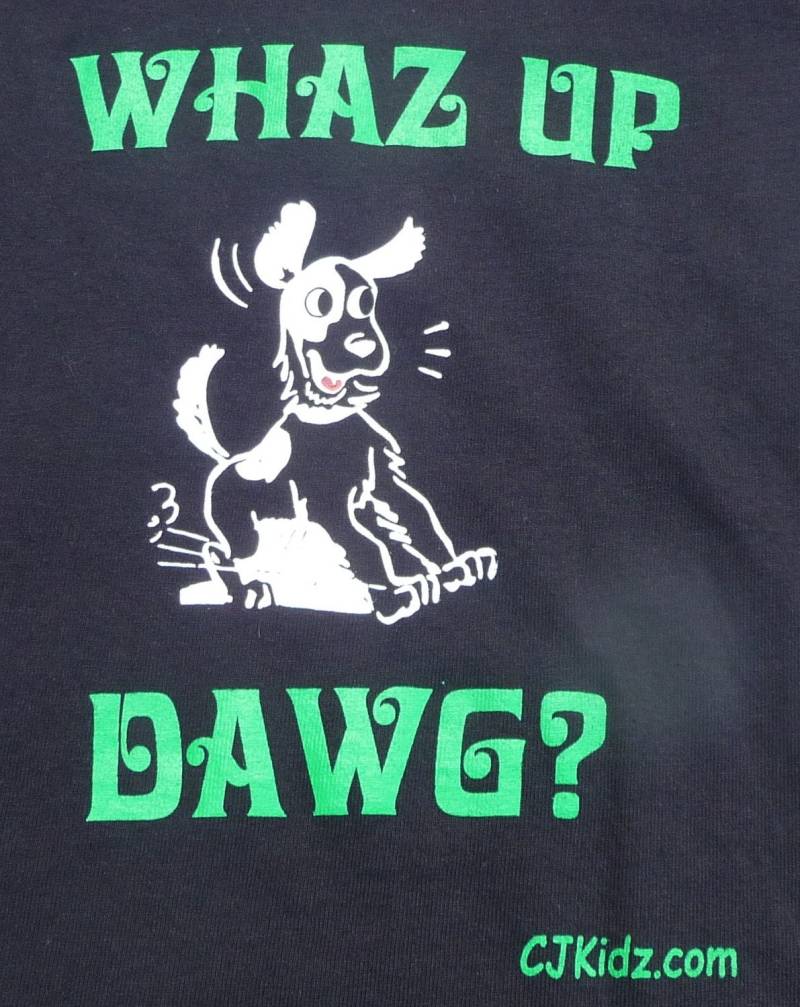 T-Shirt Whaz Up Dog Jugend Baumwolle von CjkidzTreasures