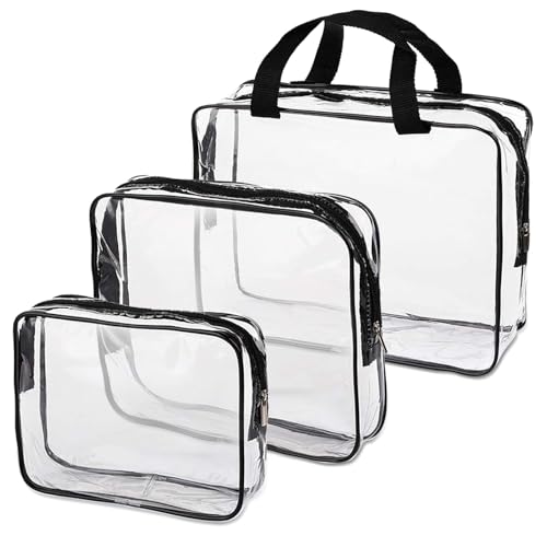 Kulturbeutel Transparent, Kosmetiktasche Durchsichtig, Kulturbeutels Durchsichtig, Transparent Reiseset Kulturbeutel, wasserdichte PVC Reise Waschtaschen für Familie Männer un Frauen von Cjytdkj