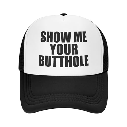 Show me Your Funny Hat Unisex Erwachsene Trucker Caps Angeln Verstellbare Kappe Klassische Sport Hüte Schwarz, Schwarz, Einheitsgr��e von Ckajuoau