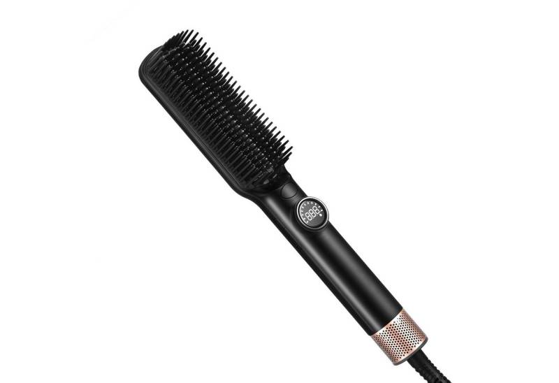 CkeyiN Haarglättbürste Kaltluft-Glättungskamm Dual-Modus Kaltluft und beheiztes Glätten, 100-230℃, mit LED-Anzeige 360° drehbarer Kabel Beheizter Glättungskamm von CkeyiN