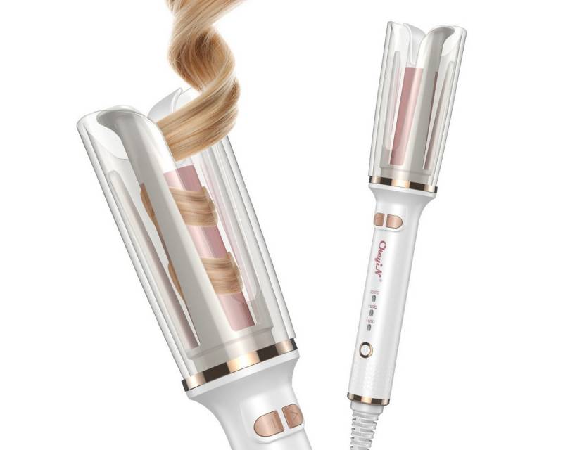 CkeyiN Lockendreher automatischer Lockenstab 25mm mit transparentem Hitzeschild, Keramik-Beschichtung, PTC-Technologie, Vier-Ecken-Magic-Grip-Design von CkeyiN