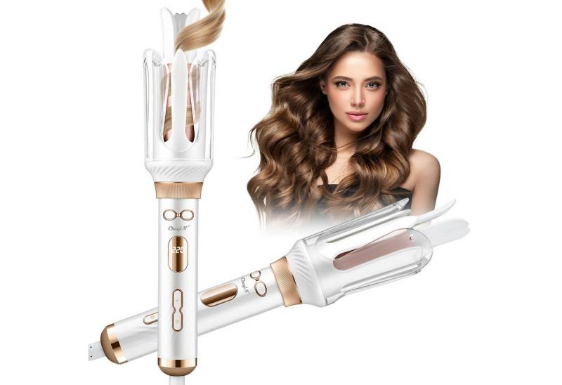 CkeyiN Lockenstab automatischer Lockenstab Negativ-Ionen-Lockenstab, Keramik-Turmalin-Bechichtung, 28mm Durchmesser, 14 Temperaturstufe, mit Piepton-Erinnerung von CkeyiN