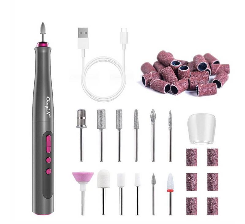 CkeyiN Maniküre-Pediküre-Set 12 In 1 Professionell Elektrische Nagelfräser, 20.000 U/min, 8-tlg., 5 Geschwindigkeiten, Digitalanzeige von CkeyiN
