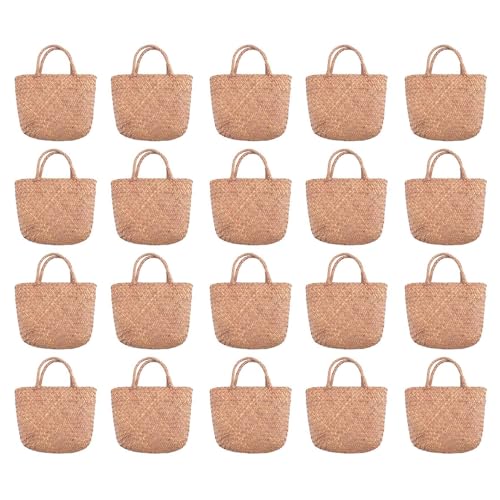 ClAZTyict 20X Lässige Stroh Sack Natürlicher Wicker Handtasche Frauen Geflochtene Handtasche von ClAZTyict