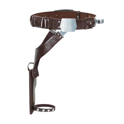 ClSSTEV Herren Cosplay Kostüm Gürtel Holster Halloween Cosplay Requisiten PU Leder Zubehör, Gürtel + Holster, Large von ClSSTEV