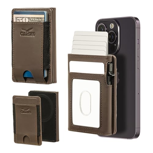 Claasico Minimalistische Geldbörse mit Ausweisfenster und EDC-Tasche, Pop-Up-Kartenhalter, RFID-blockierend, Kaffee, Abnehmbarer Magntic-Kartenhalter mit Pop-Up-Funktion Claasico Minimalistische Geldbörse mit Ausweisfenster und EDC-Tasche, Pop-Up-Kartenhalter, RFID-blockierend, Kaffee, Abnehmbarer Magntic-Kartenhalter mit Pop-Up-Funktion von Claasico