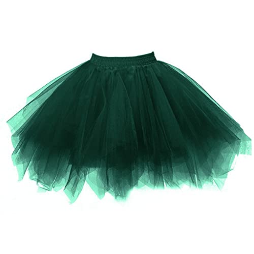 Karneval Tüllrock Damen Kurz Rock Hohe Taille Tutu Rock Tüllrock Petticoat 50er Puffy Tütü Minirock Reifrock Unterrock Tüll Underskirt (0920#01-D, One Size) von Clacce