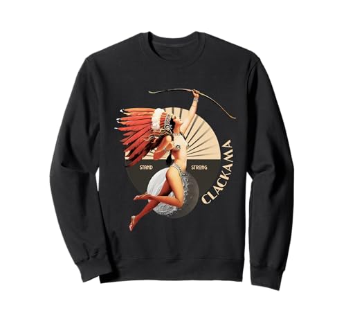 Clackama 1920er Art Deco Indian Moon Pin Up Girl Retro Sweatshirt von Clackama Tribe