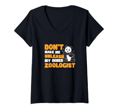Damen Don't Make Me Unleash My Inner Zoologist Lustiger Zoologie-Liebhaber T-Shirt mit V-Ausschnitt von Clade Zoology Crusaders