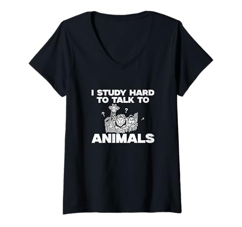Damen I Study Hard to Talk to Animals Zoologie-Humor für Zoologen T-Shirt mit V-Ausschnitt Damen I Study Hard to Talk to Animals Zoologie-Humor für Zoologen T-Shirt mit V-Ausschnitt von Clade Zoology Crusaders