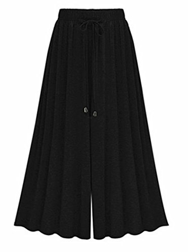 Damen Lose Weites Bein Hose Elastische Taille Hosenrock Capri Hose Freizeithose Große Größe von ClairSue