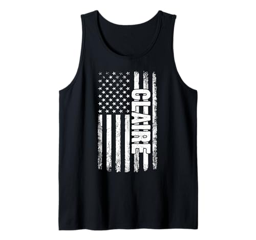 Claire persönlicher Name American Flag Retro Frauen lustig Tank Top von Claire Specialized First Girl Woman Name Tee