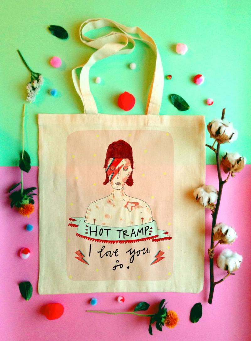 Hot Tramp, Ich Liebe Dich So Illustrierte Einkaufstasche von ClaireBarclayDraws