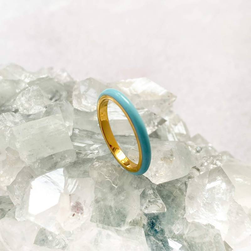 Türkis Und Gold Vermeil Zierliche Ring | Stapelring von ClaireHillDesigns
