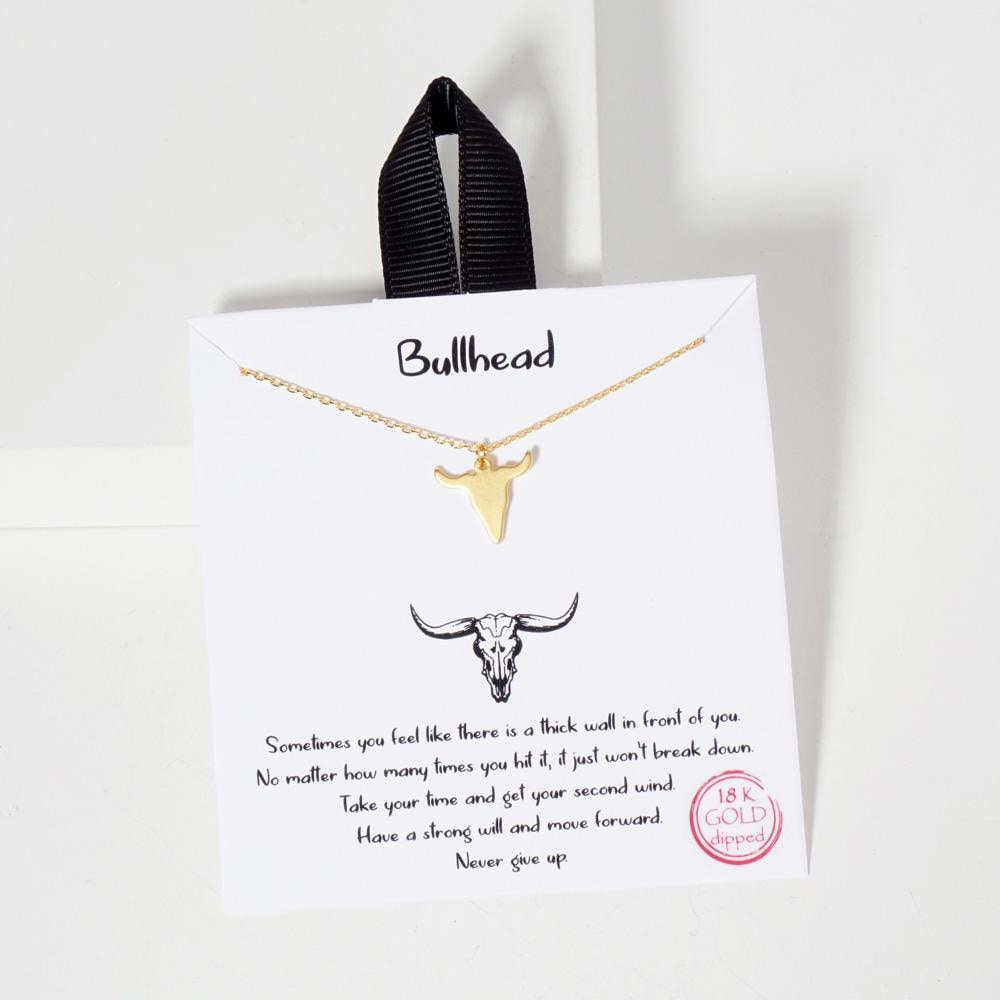 Bullhead - Longhorn Bull Halskette, 18K Gold Getaucht, Handgefertigt, Minimalistisch, Geschenke Für Sie, Ermutigung Geschenk Schmuck Bullhead - Longhorn Bull Halskette, 18K Gold Getaucht, Handgefertigt, Minimalistisch, Geschenke Für Sie, Ermutigung Geschenk Schmuck von ClaireandSusie
