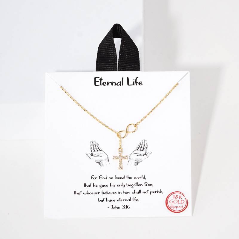 Ewiges Kreuz Halskette, Y Geschenke Für Sie, Anhänger Handgemachter Schmuck, Motivive, Religiöse Ermutigung Geschenk Schmuck von ClaireandSusie