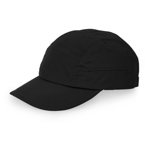 Clakllie 5 Panel Baseball Cap UV Schutz Basecap Quick Dry Cap Herren Damen Verstellbare Outdoor Sport Caps Schildkappen Outdoor Sport Kappe Camp Trucker Kappe,WBBC3-Black von Clakllie