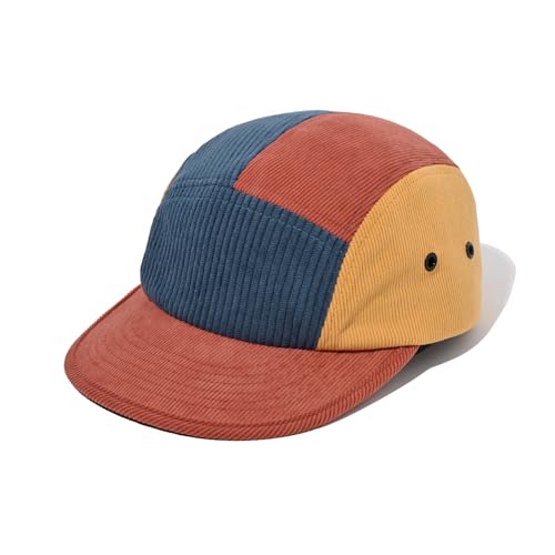 Clakllie 5 Panel Basecap Flat Brim Baseball Cap Corduroy Hip Hop Cap Sommer Schildkappen Trucker Cap Unisex Low Profile Dad Cap,Blue von Clakllie