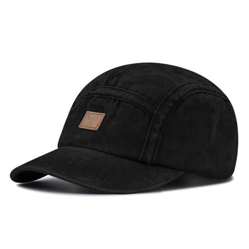 Clakllie 5 Panel Cap Baseball-Kappe Verstellbar Basecap Cap Herren Baumwolle Cappy Unstructured Polo Trucker Cap Schildmütze 5 Panel Sport Running Cap Schildkappe Fitted Cap von Clakllie