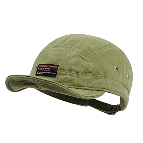 Clakllie 5 Panel Kappe Baumwolle Snapback Caps Weich Flat Brim Baseball Cap Vintage Hip Hop Caps Outdoor Sport Schildkappen Sommer Sun Caps, Einheitsgröße von Clakllie