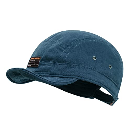 Clakllie 5 Panel Short Brim Cap Herren Damen Flat Brim Baseball Cap Verstellbar Schildkappen Retro Trucker Cap Baumwolle Polo Cap von Clakllie