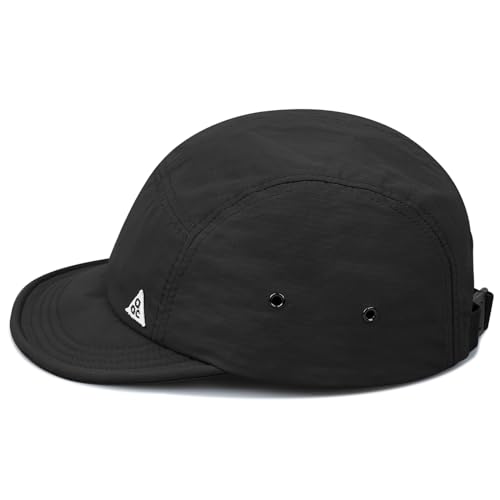Clakllie 5 Panel Short Brim Cap Wasserdicht Basecap Herren Damen Flat Brim Snapback Cap Schnelltrocknend Sports Kappe Sommer Outdoor Cap,DDY1-Black von Clakllie