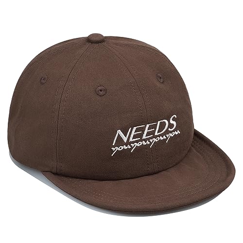 Clakllie Baumwolle Baseball Cap Kurzer Schirm Weich Basecap Herren Flat Brim Snapback Cap Schildkappen Trucker Cap Leicht Outdoor Sport Kappe,Brown von Clakllie