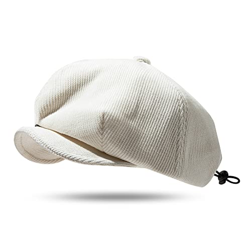 Clakllie Baumwolle Flat Cap Herren Schiebermütze Einfarbig Gatsby Ivy Barett Newsboy 8 Panel Casual Mütze Newsboy Cap Ivy Irish Flat Hat Cabbie Cap von Clakllie