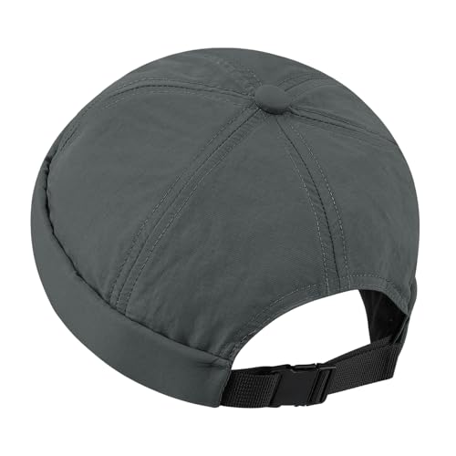 Clakllie Unisex Docker Mütze Damen Docker-Cap Hafenmütze Seemannsmütze Herrenhut Bikercap Hat Wandermütze Seemannskappe Quick Drying Cap Ohne Schirm,CT81-Gray von Clakllie