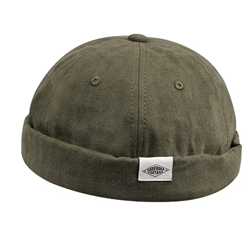 Clakllie Unisex Beanie Docker Brimless Hat Rolled Cuff Harbour Hat Fashion Adjustable Sailor Cap Summer Outdoor Casual Cap for Men Women, CT84-Graugrün, Einheitsgröße Clakllie Unisex Beanie Docker Brimless Hat Rolled Cuff Harbour Hat Fashion Adjustable Sailor Cap Summer Outdoor Casual Cap for Men Women, CT84-Graugrün, Einheitsgröße von Clakllie