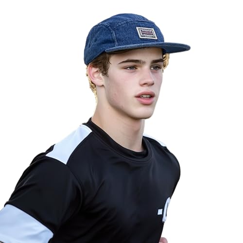 Clakllie 5 Panel Baseball Cap Denim Basecap Vintage Sonnenhut Outdoor Baseballkappe Flat Brim Cap Flat Peak Trucker Cap,Dark Blue Clakllie 5 Panel Baseball Cap Denim Basecap Vintage Sonnenhut Outdoor Baseballkappe Flat Brim Cap Flat Peak Trucker Cap,Dark Blue von Clakllie