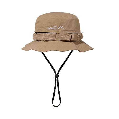 Clakllie Faltbarer Boonie Buschhut mit Kinnband UPF 50+ Unisex Fischerhüte Cotton Bucket Hat UV-Schutz Fischerhut Anglerhut Outdoor Safari Boonie Hat Supplex Mesh Hat Wanderhut von Clakllie