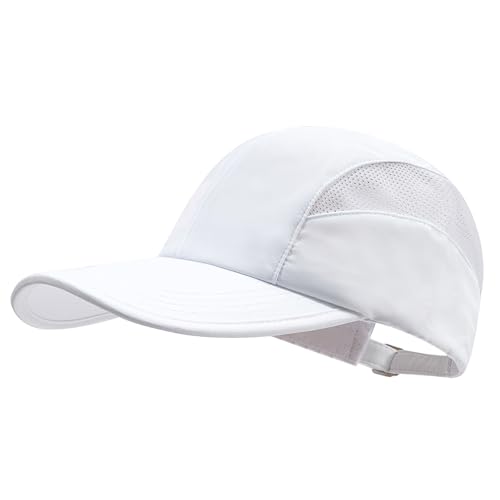 Clakllie Fashion Quick Dry Kappe Herren Curved Brim Baseball Cap Verstellbar Basecap Kurzer Schirm Schnelltrocknend Outdoor Sport Cappy Caps Dad Caps,DCP2403-White von Clakllie