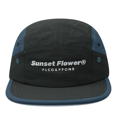 Clakllie Flat Brim Baseball Cap 5 Panel Cap Schnelltrocknend Running Cap Atmungsaktiv Sport Basecap UPF 50+ Laufmütze Outdoor Sun Protection Kappe,Black von Clakllie