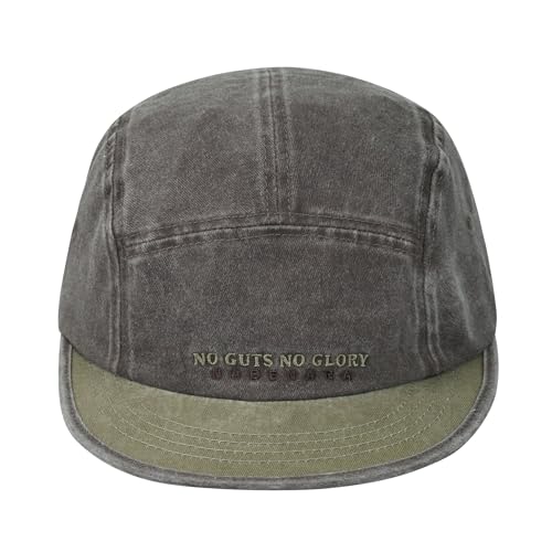 Clakllie Flat Brim Baseballkappe 5 Panel Cap Herren Short Brim Basecap Damen Classic Snapback Hut Cotton Dad Cap für Skate Hip Hop Schildkappen,HNZD1-Coffee von Clakllie