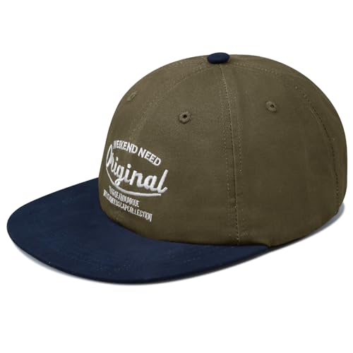 Clakllie Flat Brim Basecap Herren Cotton Baseballmütze Unstructured Dad Cap Outdoor Snapback Kappe Sommer Trucker Sport Cap,Brown von Clakllie