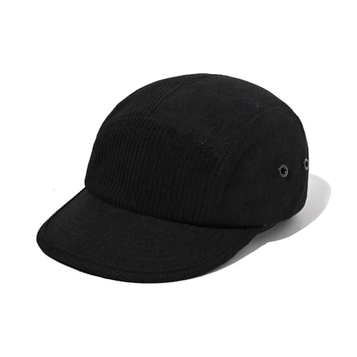 Clakllie Flat Brim Basecap für Herren Damen Snapback 5 Panel Cap Street Baseball Cap Moisture Wicking Golf Skater Cap Outdoor Camp Cap,Black von Clakllie