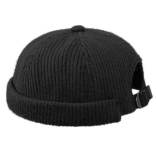 Clakllie Hafenarbeiter Mütze Herren Hut Damen Docker Cap Unisex Docker Mütze Hafenmütze Seemannsmütze Herrenhut Bikermütze Wandermütze Rollrandmütze Kopfbedeckung Seemannskappe Baumwollstrick von Clakllie