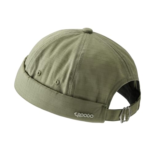 Clakllie Herren Dockermütze Brimless Hat Schädelkappe Seemannsmütze Hafenmütze Bikercap Arbeiter Matrosenmütze Gerollte Manschette Retro Beanie Mütze,FM2507B-Light Green von Clakllie