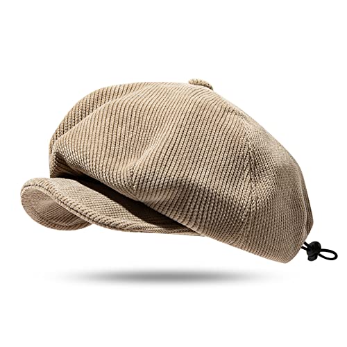 Clakllie Herren Newsboy Flat Cap Baumwolle Gatsby Ivy Golf Cabbie Hat Unisex Schiebermütze Gatsby Schirmmütze 8 teilig Barett Cap Newsboy Fischgrätenmuster Stoffmütze von Clakllie