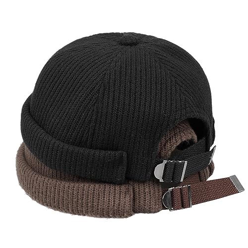 Clakllie Hut Herren Docker-Baumwollstrick Damen Docker Mütze Original Hafenarbeiter Mütze Seemannsmütze Fischermütze Hafenmütze Herrenhut Bikercap Wandermütze Rollrandmütze Kopfbedeckung Seemannskappe von Clakllie
