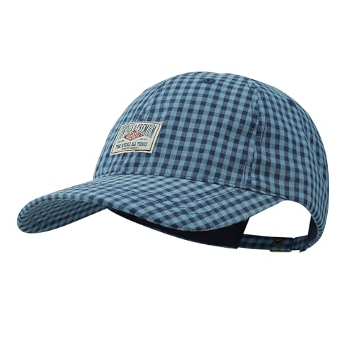 Clakllie Karierte Basecap für Herren Damen Baumwolle Baseball Cap Vintage Schirmmütze Verstellbar Schildkappe UV-Schutz Dad Cap,BSSC2404-Blue von Clakllie