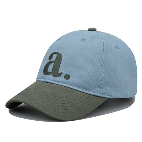 Clakllie Klassiker Baumwolle Baseballkappen mit Stickerei Modisch Zweifarbige Baseballmütze Einstellbare Golf Dad Hut Low Profile Trucker Cap Sommer Sport Cap,HBC06-Blue/Gray von Clakllie