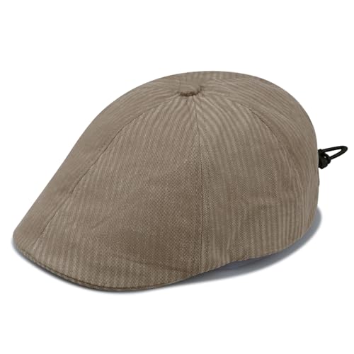 Clakllie Newsboy Flat Cap Herren Schirmmütze Tweed Gatsby Barett Caps mit Kordelzug Classic Shelby Mütze Gatsby Cap 6 Panel Baumwolle Schlägermütze Tellermütze Baskenmütze von Clakllie
