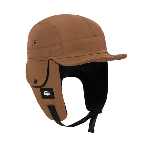 Clakllie Polyester Russische Hut Trappermütze Pilotenmütze Ushanka Chapka Cap Ohrenklappen Warm Winddicht Fliegermütze Russenmütze Ohrenwärmer Wintermütze Bombermütze Basecap Ohrenschützer Erwachsenen von Clakllie