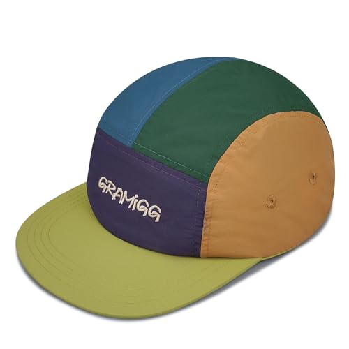 Clakllie Quick Dry 5 Panel Basecap Wasserdicht Flat Brim Running Cap Leichte Sport Hut Verstellbar UPF50+ Schildmütze Unstructured Outdoor Cap,BSSP2549-Purple von Clakllie