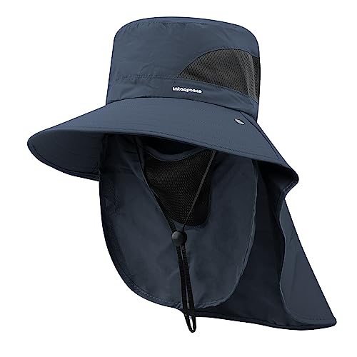 Clakllie Schnell Trocknend Fishing Hat Atmungsaktive Sonnenhut Mesh Bucket Hut Sun Hut mit Breiter Krempe Boonie Bush Hat Netzmütze von Clakllie