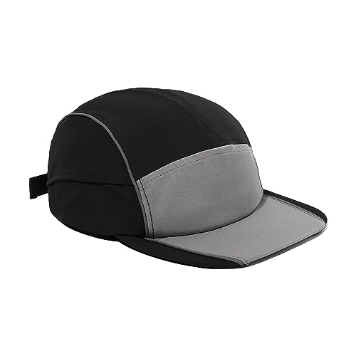 Clakllie Schnell Trocknende Baseballkappe Nylon 5 Panel Cap Kappe Kurzer Krempe Flat Brim Cap Leichte Damen Laufkappe Outdoor Sonnenschutz Sonnenhut von Clakllie